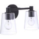 Emilio 2 Light 15 inch Flat Black Vanity Light Wall Light