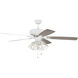 Pro Plus 104 52 inch White with White/Washed Oak Blades Contractor Ceiling Fan