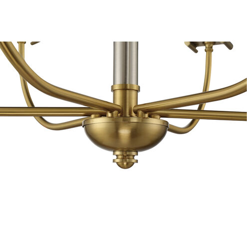 Stanza 6 Light 26 inch Brushed Polished Nickel / Satin Brass Chandelier Ceiling Light