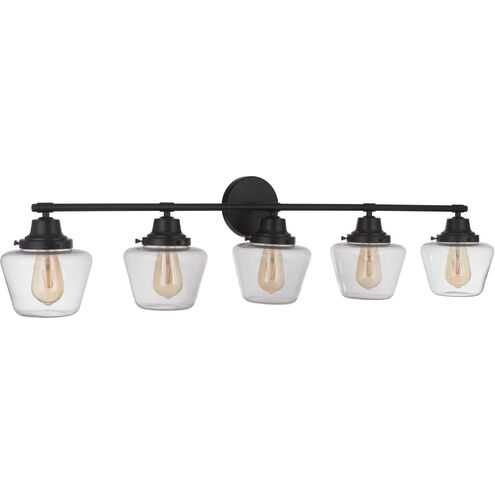 Neighborhood Essex 5 Light 48 inch Flat Black Vanity Light Wall Light, Neighborhood Collection