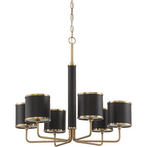 Quinn 6 Light 29 inch Satin Brass Chandelier Ceiling Light