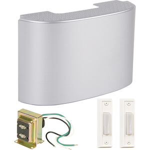 Designer Brushed Satin Nickel Chime Kit, White Buttons