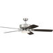 Pro Plus 112 52 inch Brushed Polished Nickel with Driftwood/Grey Walnut Blades Contractor Ceiling Fan, Slim