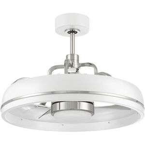 Taylor 20 inch White/Polished Nickel with Clear Acrylic Blades Ceiling Fan (Blades Included) in White and Polished Nickel