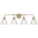 Pleated 4 Light 34 inch Premium Bronze Vanity Light Wall Light