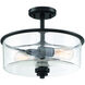 Neighborhood Bolden 2 Light 13 inch Flat Black Convertible Semi Flush Ceiling Light in Clear Seeded, Neighborhood Collection