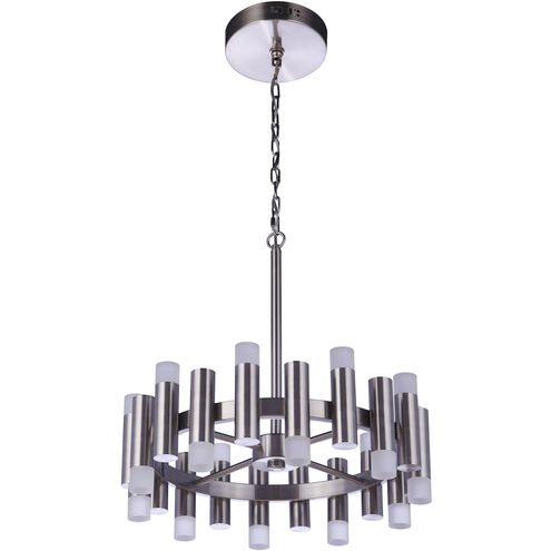 Simple Lux LED 20 inch Brushed Polished Nickel Chandelier Ceiling Light