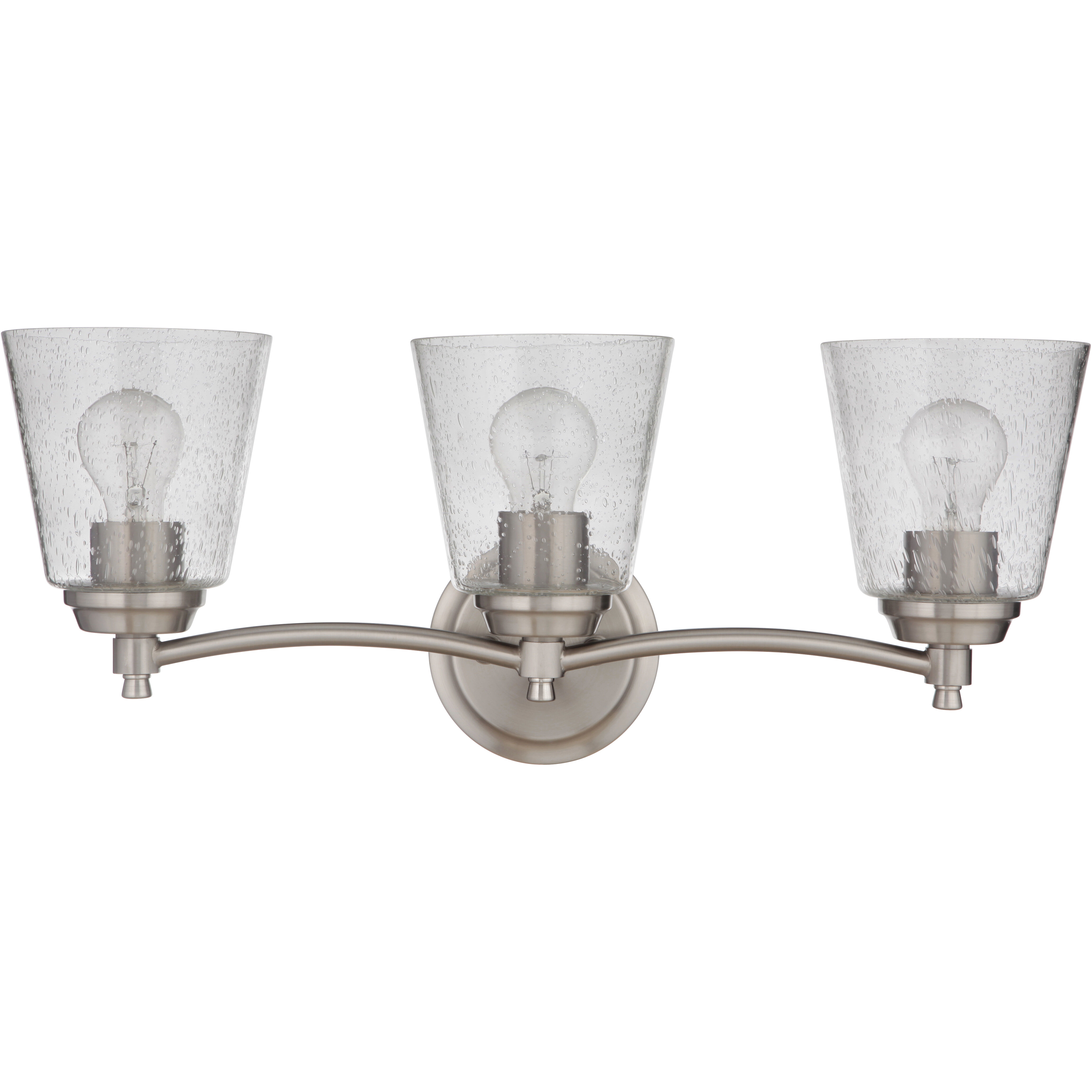Neighborhood Tyler 3 Light 23 inch Brushed Polished Nickel Vanity Light Wall Light in Clear Seeded, Neighborhood Collection