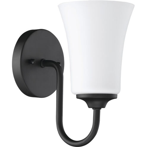 Neighborhood Gwyneth 1 Light 5 inch Flat Black Wall Sconce Wall Light in White Frost Glass, Neighborhood Collection