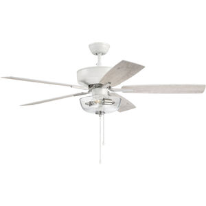 Pro Plus 52 inch White and Polished Nickel with White/Washed Oak Blades Contractor Fan