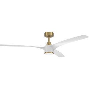 Phoebe 60 inch Satin Brass with White Blades Ceiling Fan
