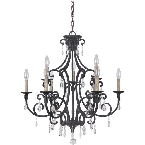 Bentley 9 Light 26.5 inch Matte Black Chandelier Ceiling Light