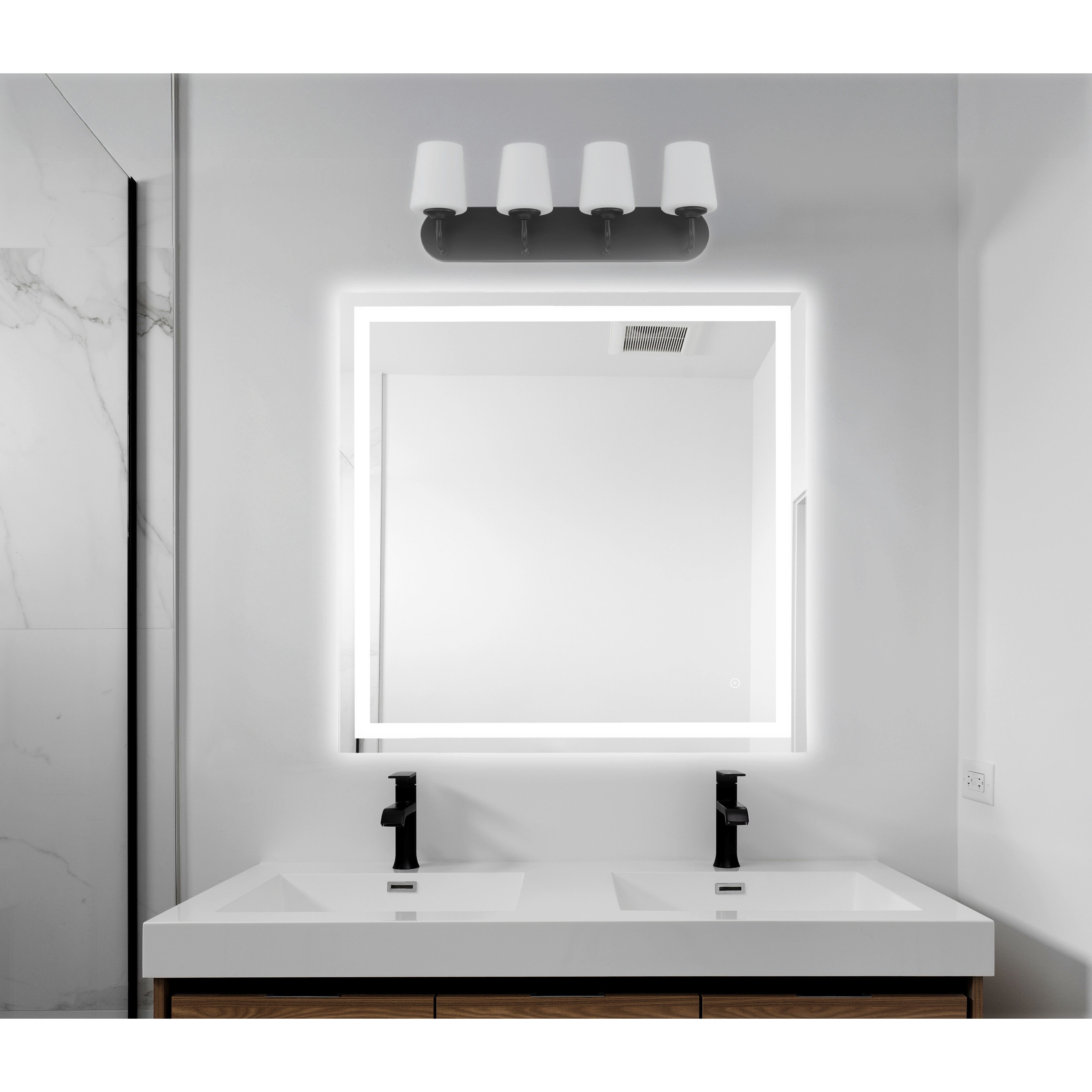 Dwight 36 X 36 inch White Illuminated Mirror