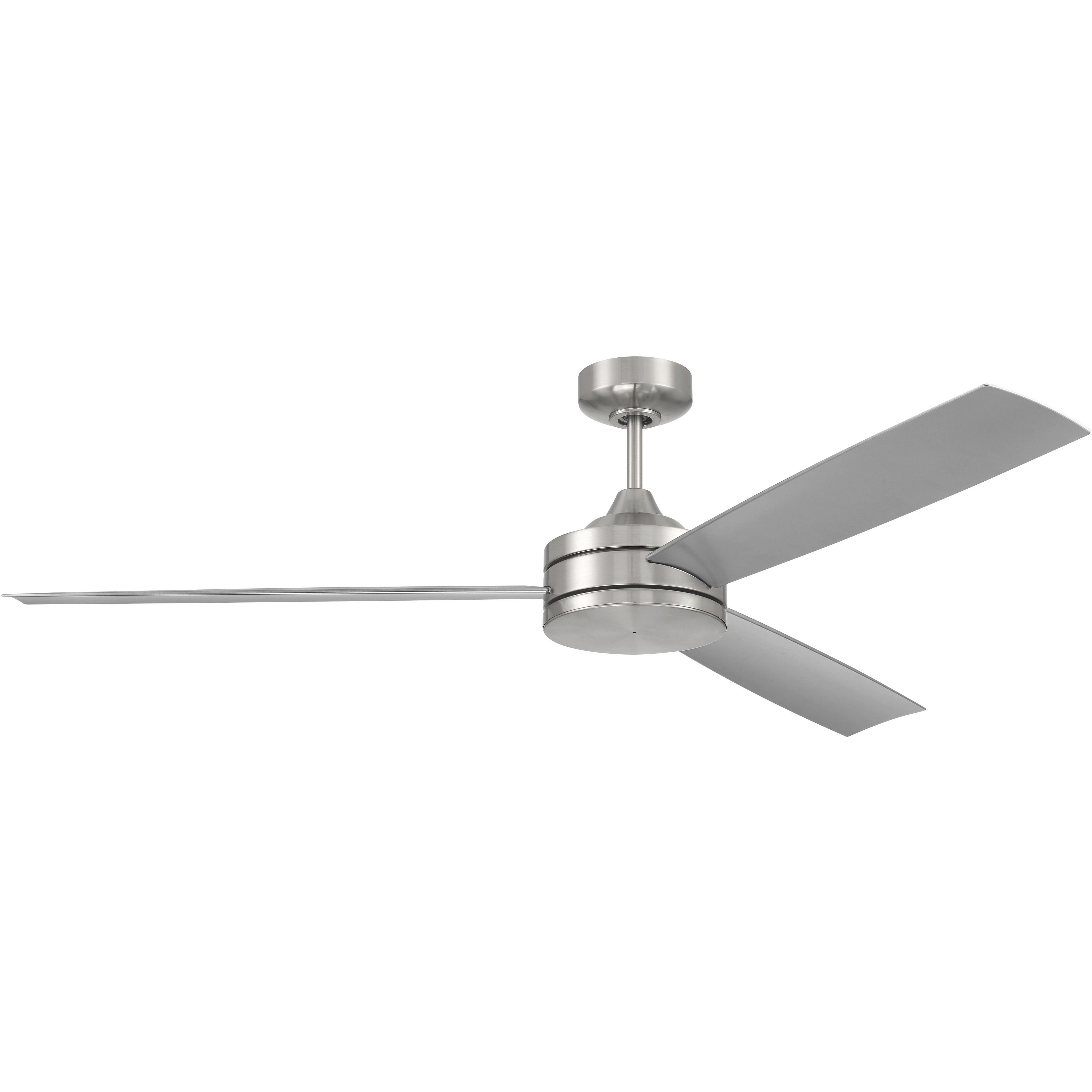 Inspo 62 inch Brushed Polished Nickel with Brushed Nickel Blades Ceiling Fan (Blades Included)
