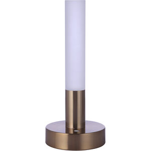 Rechargable Portable 11 inch 5.00 watt Satin Brass Table Lamp Portable Light, Cylinder