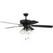Pro Plus 104 52 inch Flat Black with Flat Black/Grey Wood Blades Contractor Ceiling Fan