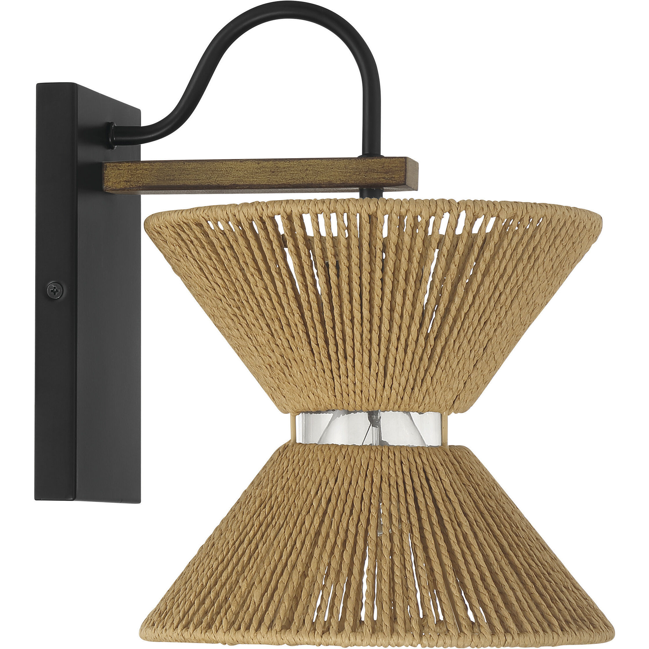 Serena 1 Light 9 inch Flat Black/Walnut Wall Sconce Wall Light in Flat Black and Walnut