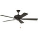 Eos 52 inch Espresso with Espresso/Walnut Blades Ceiling Fan (Blades Included), Contractor Fan