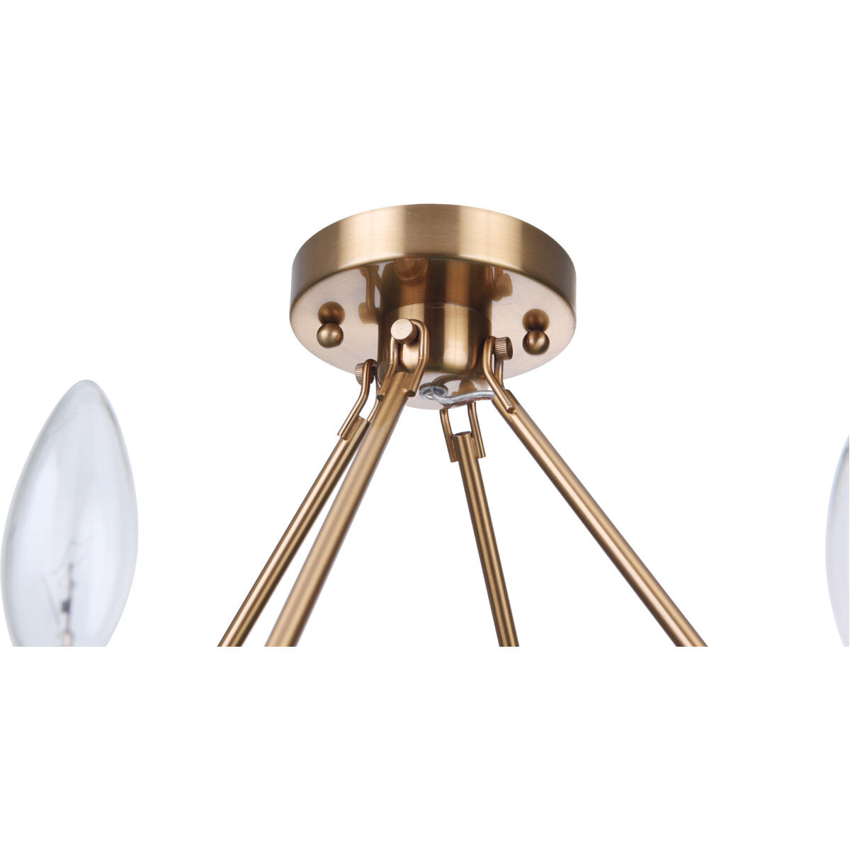 Larrson 6 Light 18 inch Satin Brass Semi Flush Ceiling Light