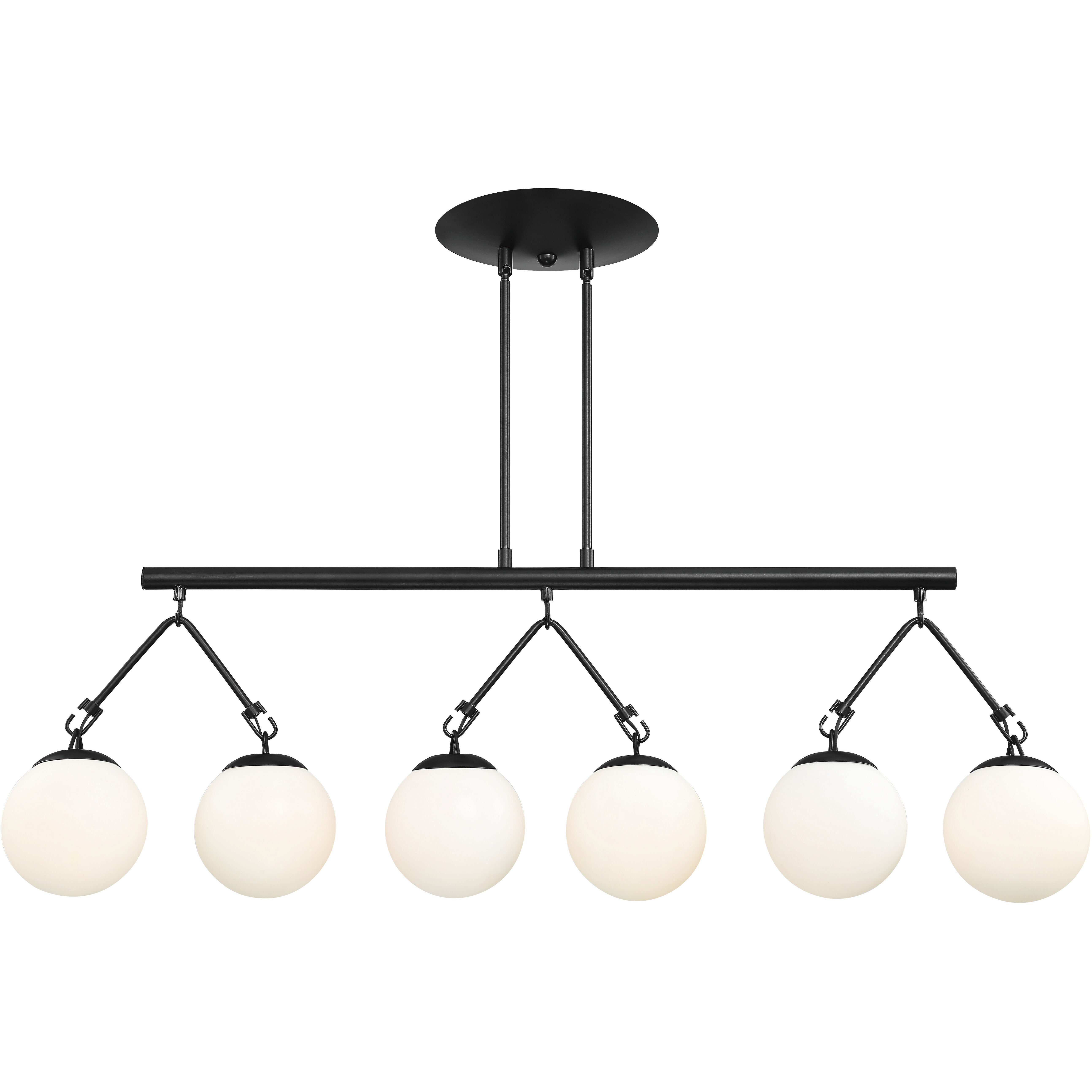 Orion 6 Light 45.25 inch Flat Black Island Light Ceiling Light