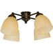 Universal LED Oiled Bronze Fan Light Kit in Tea-Stained Glass, Bell