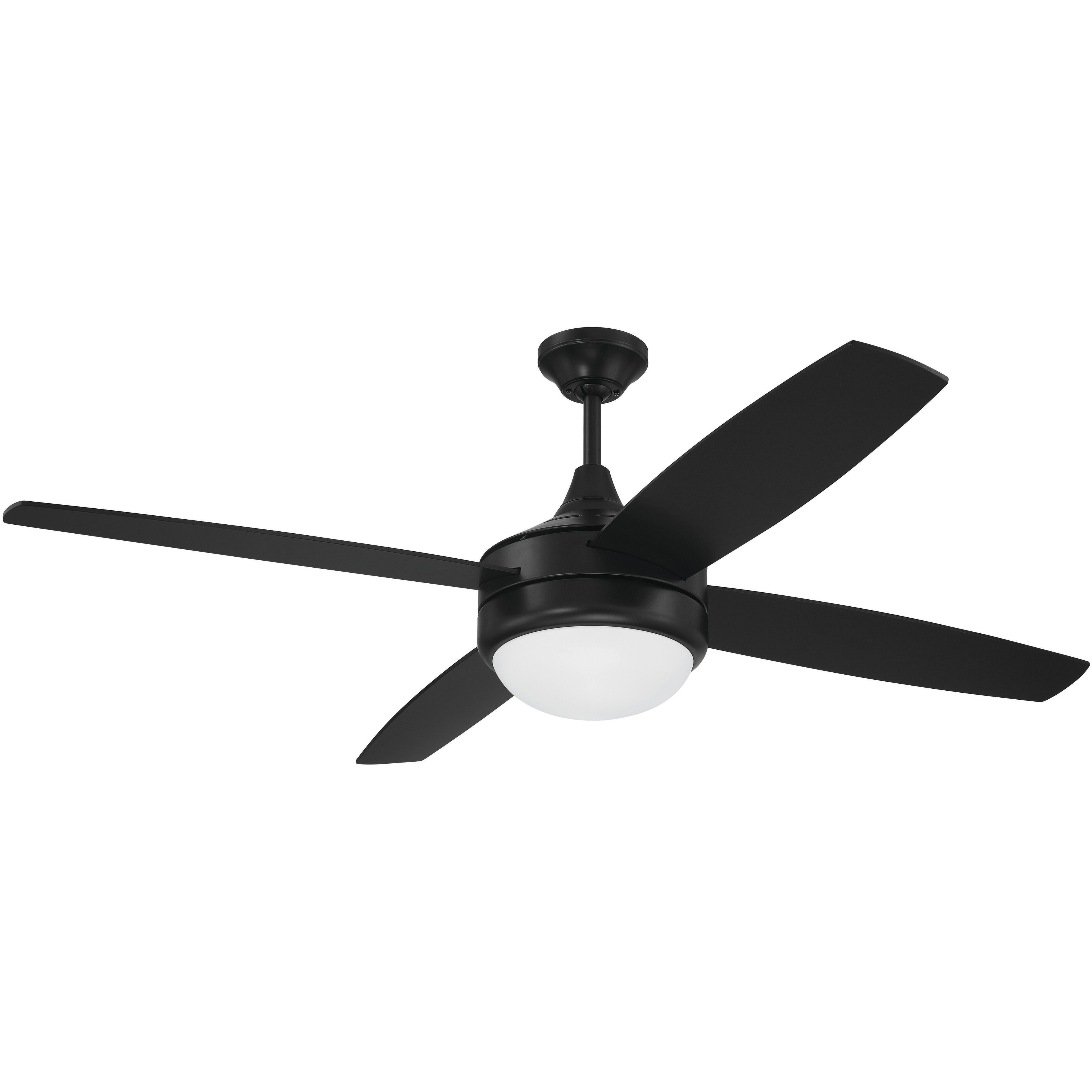 Phaze II 52 inch Flat Black with Flat Black/Greywood Blades Ceiling Fan (Blades Included)