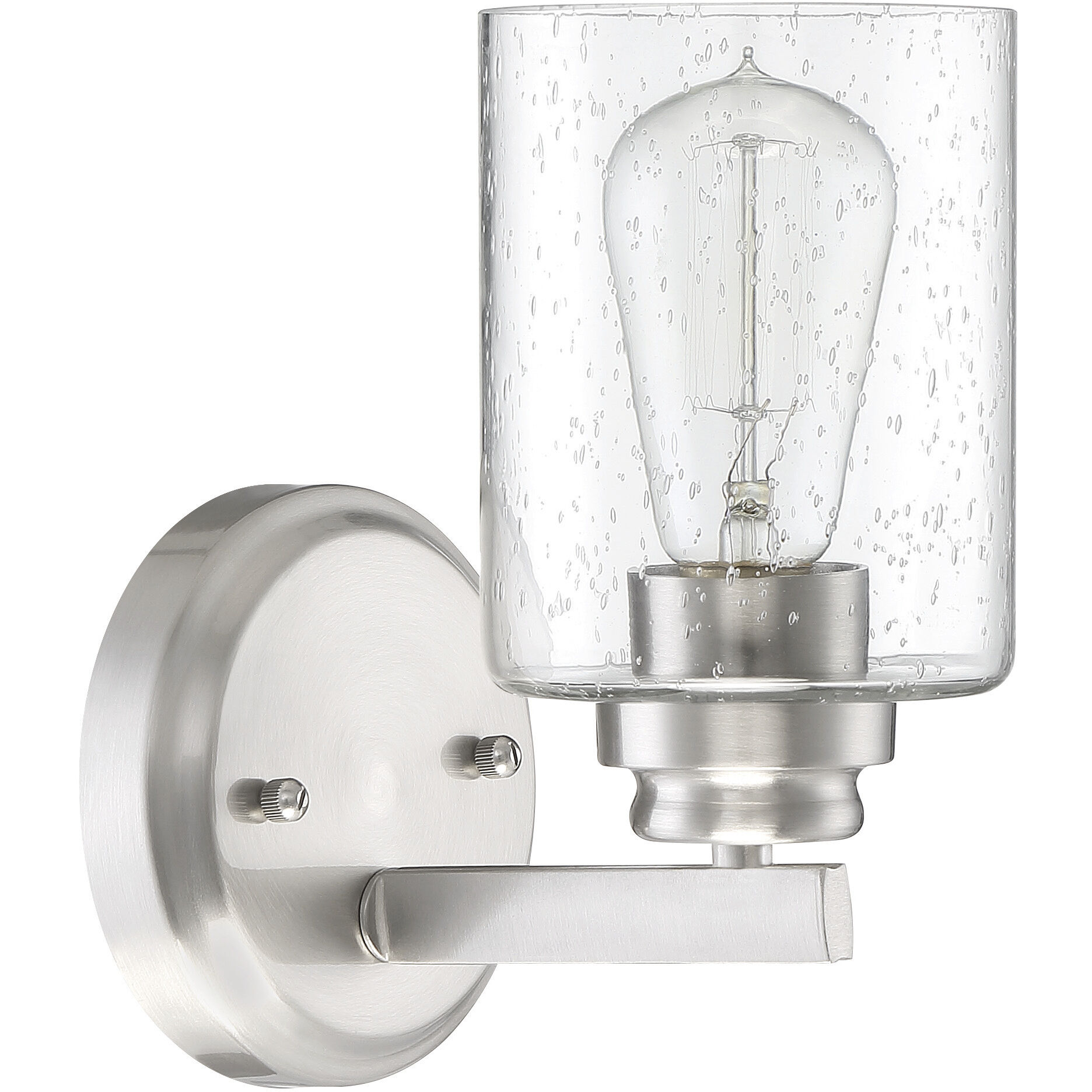Neighborhood Bolden 1 Light 5 inch Brushed Polished Nickel Wall Sconce Wall Light in Clear Seeded, Neighborhood Collection