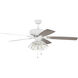 Pro Plus 104 52 inch White with White/Washed Oak Blades Contractor Ceiling Fan