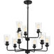 Stowe 9 Light 30 inch Flat Black Chandelier Ceiling Light