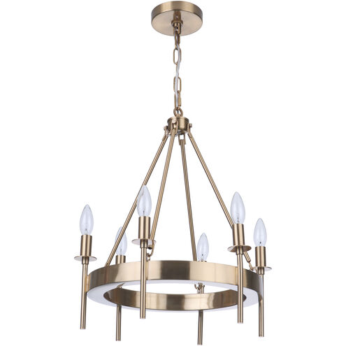 Larrson 6 Light 18 inch Satin Brass Chandelier Ceiling Light