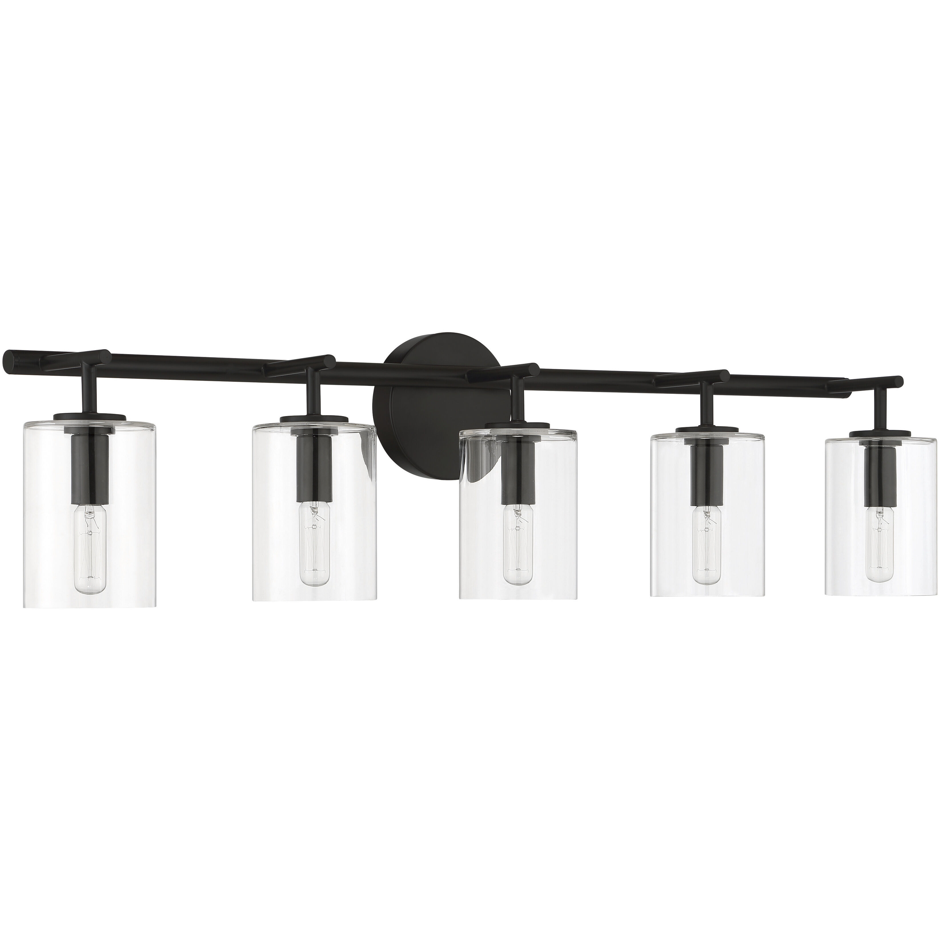 Hailie 5 Light 35 inch Flat Black Vanity Light Wall Light