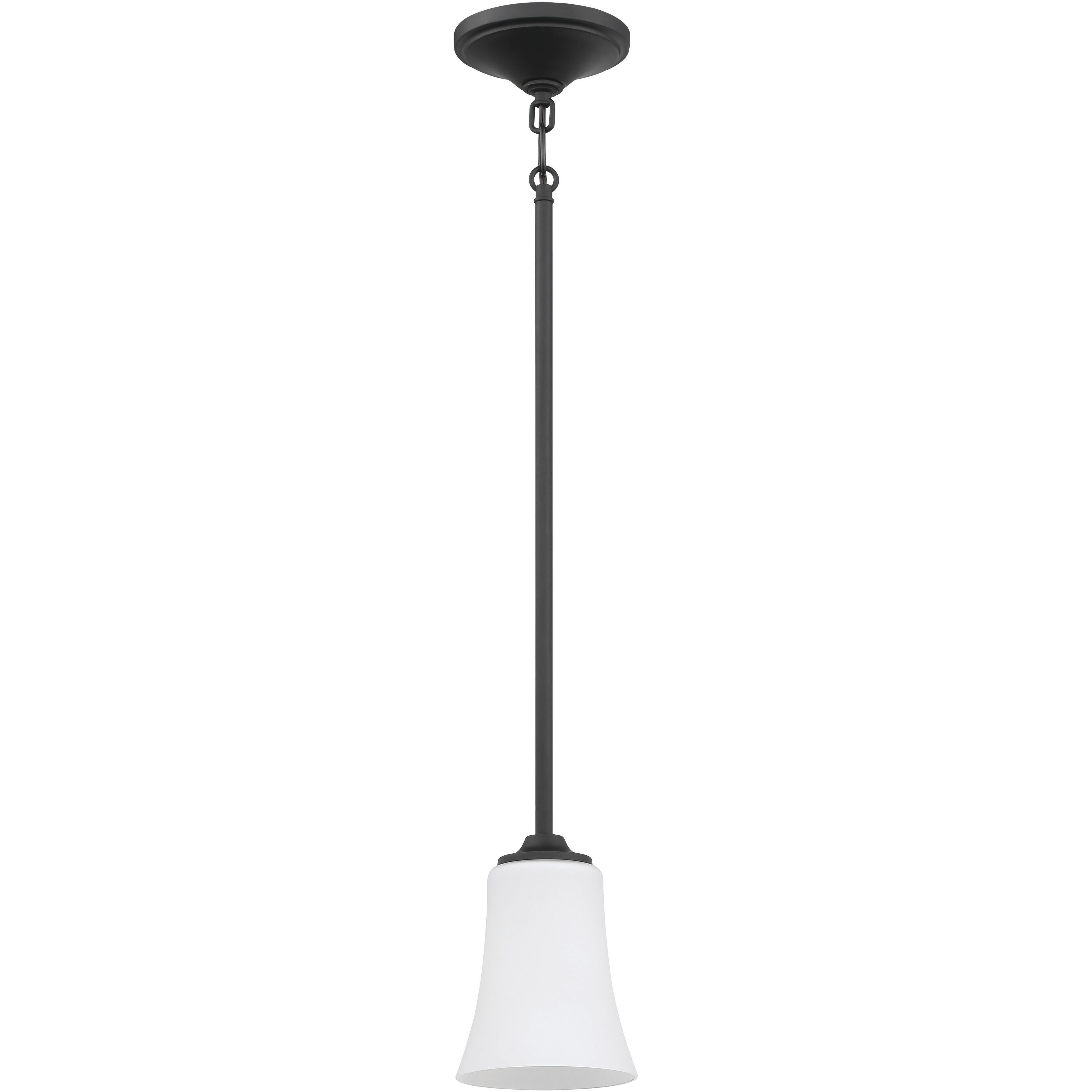 Neighborhood Gwyneth 1 Light 5.13 inch Flat Black Mini Pendant Ceiling Light in White Frosted Glass, Neighborhood Collection