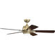 Stellar 52 inch Satin Brass with Flat Black/Walnut Blades Fan