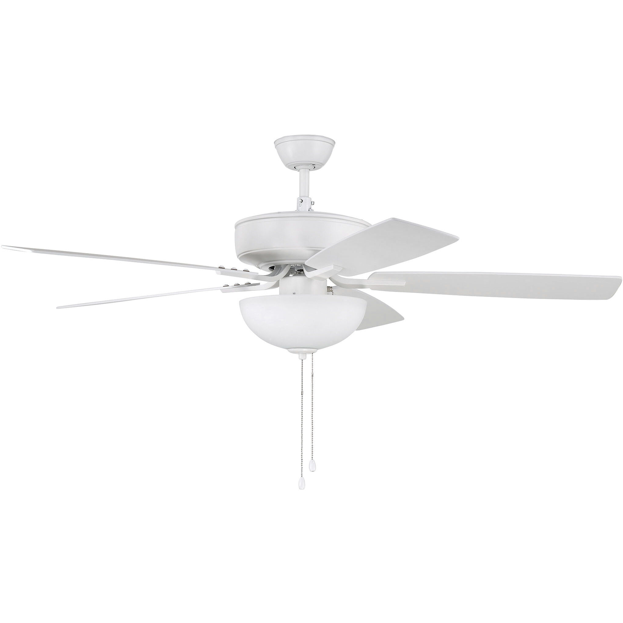 Pro Plus 211 52 inch White with White/Washed Oak Blades Contractor Ceiling Fan in White/Whitewashed Oak