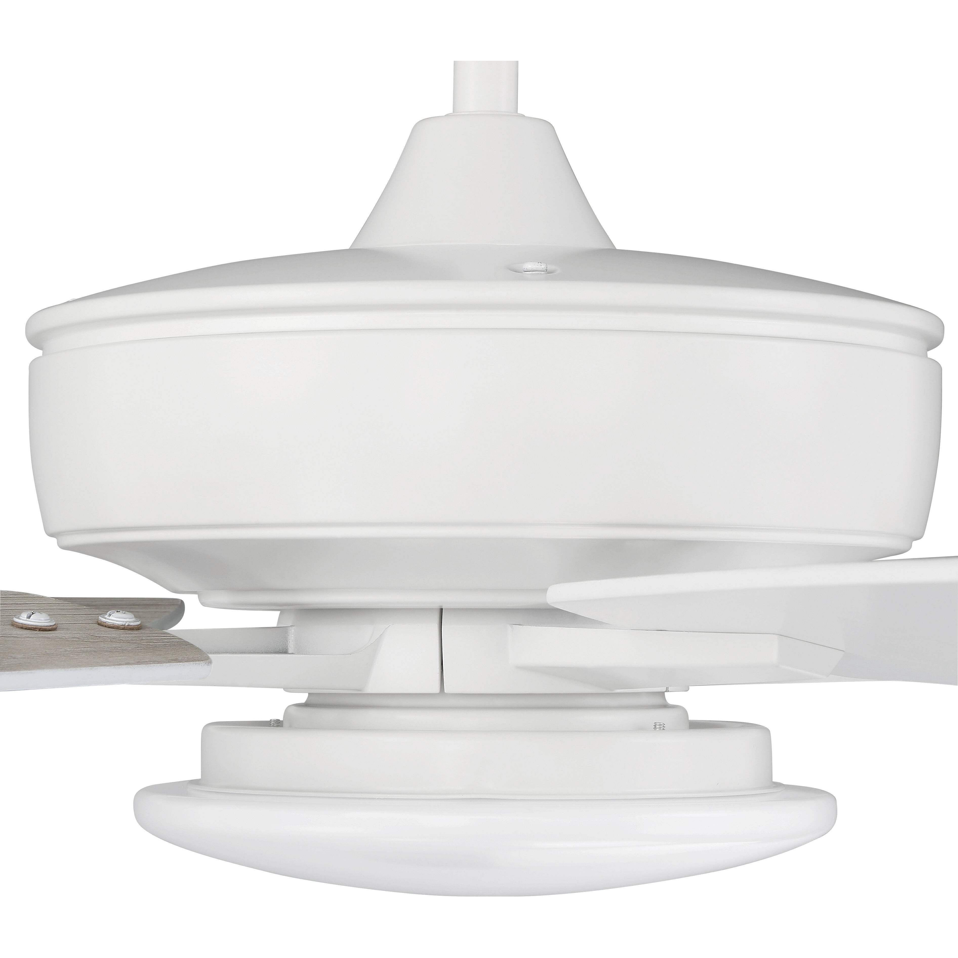 Super Pro 112 60 inch White with White/Washed Oak Blades Contractor Ceiling Fan, Slim