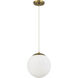 Gaze 1 Light 10 inch Satin Brass Pendant Ceiling Light