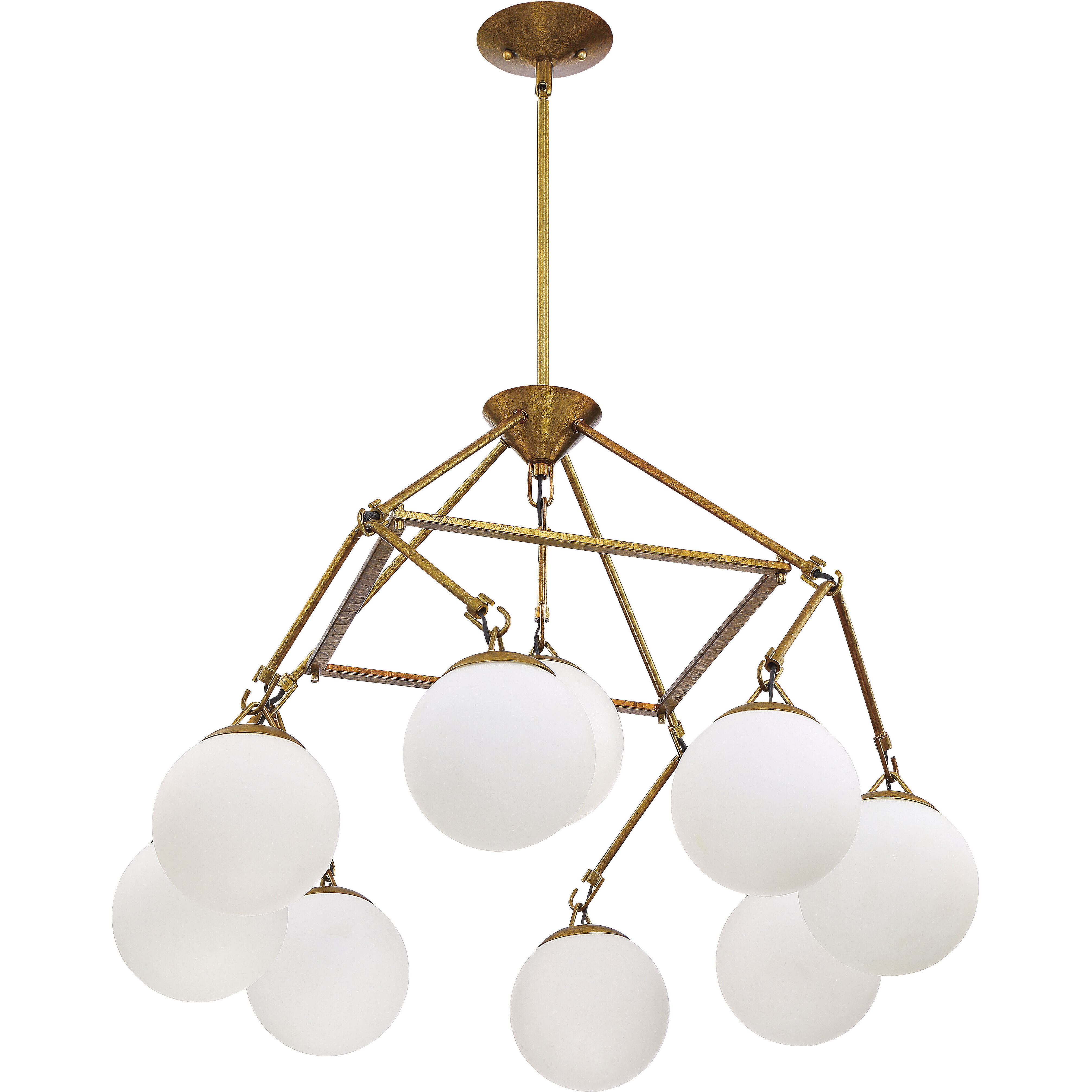 Orion 9 Light 30 inch Patina Aged Brass Chandelier Ceiling Light
