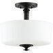 Neighborhood Dardyn 3 Light 13 inch Espresso Convertible Semi Flush Ceiling Light in White Frosted Glass, Convertible to Pendant