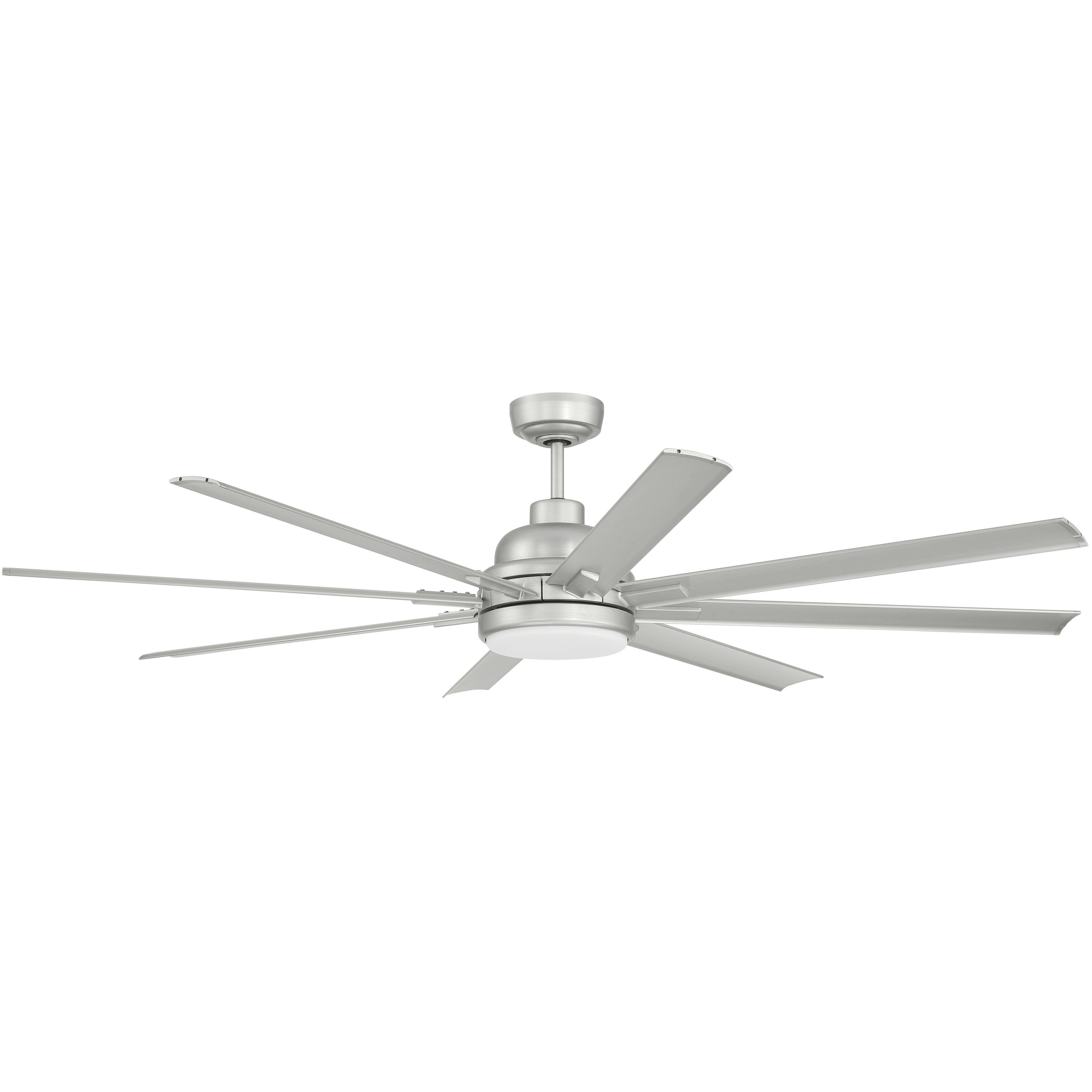 Rush 65 inch Painted Nickel with Painted Nickeld Blades Ceiling Fan (Blades Included) in Polished Nickel