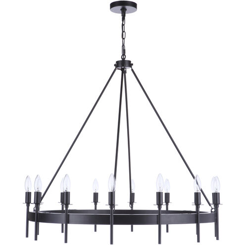 Larrson 14 Light 36 inch Flat Black Chandelier Ceiling Light