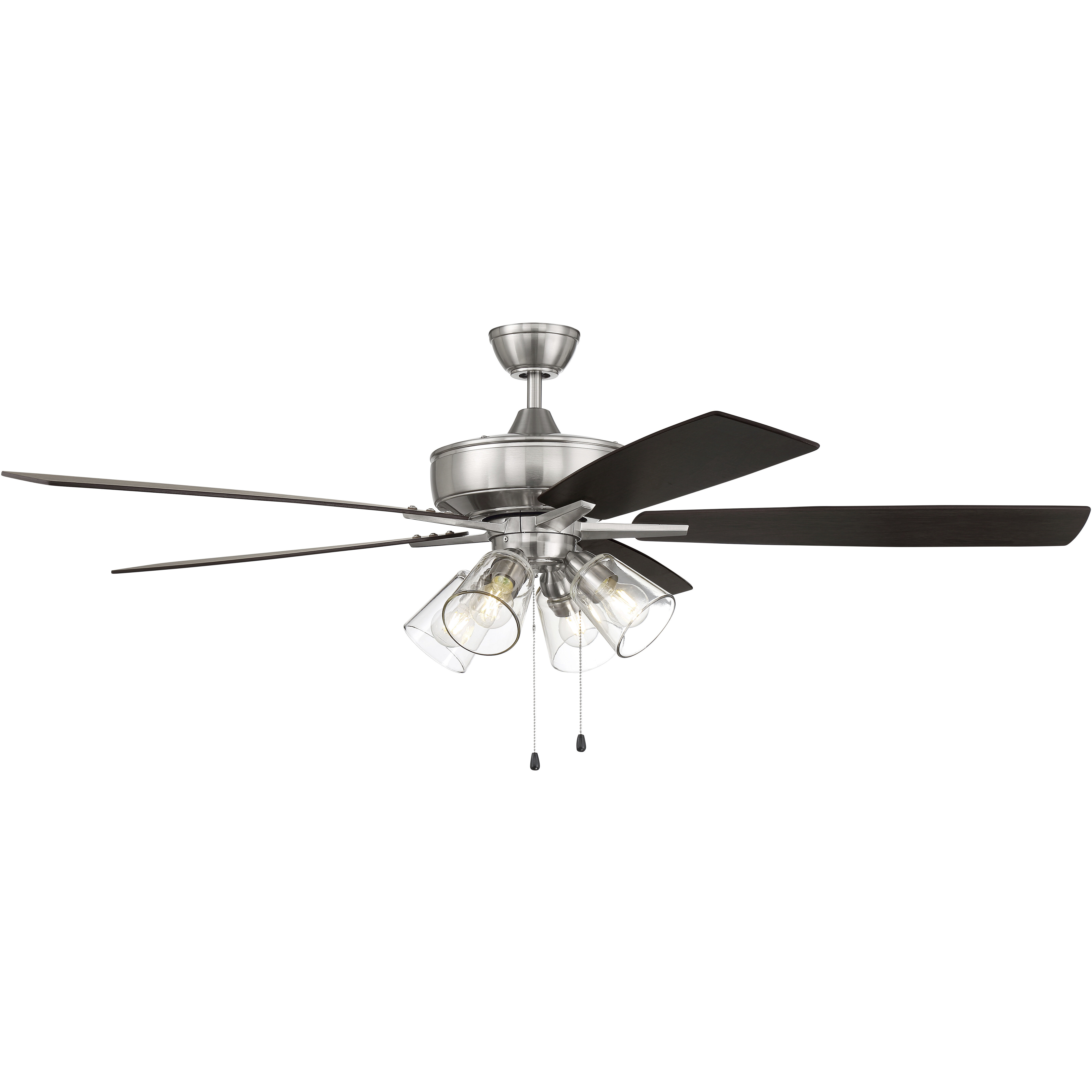 Super Pro 104 60 inch Brushed Polished Nickel with Driftwood/Grey Walnut Blades Contractor Ceiling Fan