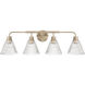 Pleated 4 Light 34 inch Premium Bronze Vanity Light Wall Light