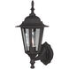 Straight Glass 1 Light 16 inch Textured Black Outdoor Wall Mount in Textured Matte Black, Small