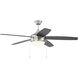 Phaze 52 inch Brushed Polished Nickel with Brushed Nickel/Greywood Blades Ceiling Fan