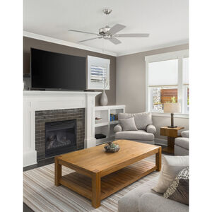 Optimum 52 inch Brushed Polished Nickel with Brushed Nickel/Driftwood Blades Ceiling Fan