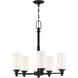 Neighborhood Dardyn 5 Light 25 inch Espresso Chandelier Ceiling Light in White Frosted Glass