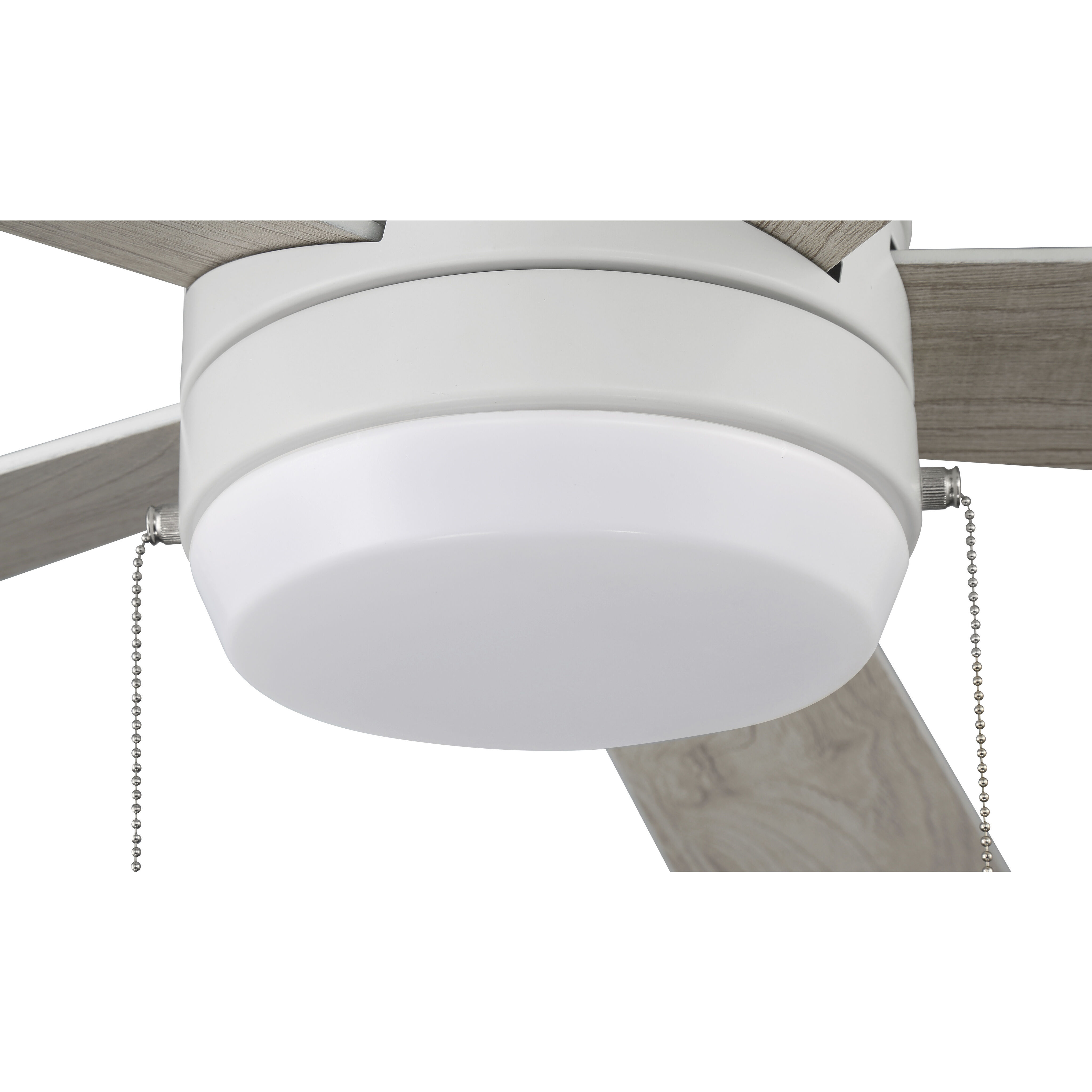 Merit 52 inch White with White/Washed Oak Blades Ceiling Fan