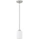 Neighborhood Bolden 1 Light 5 inch Brushed Polished Nickel Mini Pendant Ceiling Light in White Frosted Glass, Neighborhood Collection