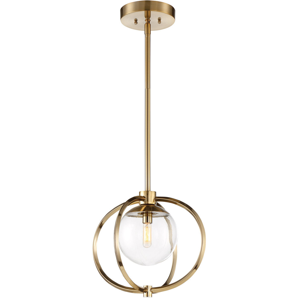 Piltz 1 Light 14.5 inch Satin Brass Mini Pendant Ceiling Light