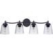 Tyler 4 Light 31 inch Flat Black Vanity Light Wall Light